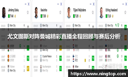 尤文图斯对阵曼城精彩直播全程回顾与赛后分析